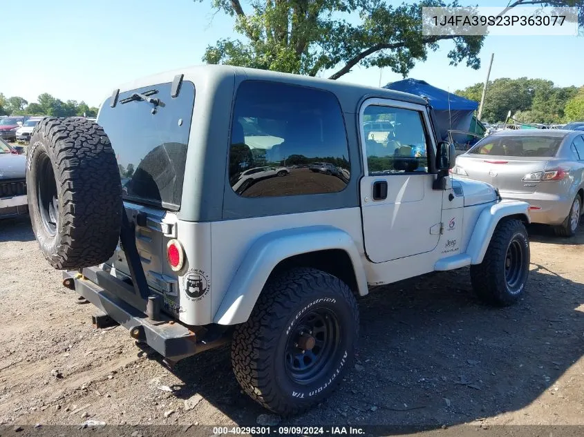 2003 Jeep Wrangler X VIN: 1J4FA39S23P363077 Lot: 40296301