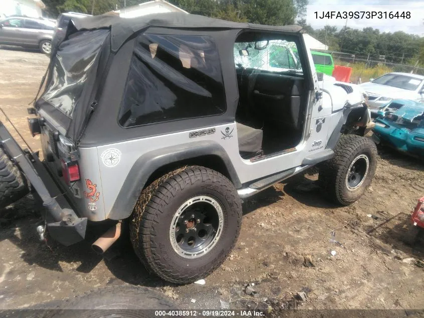 1J4FA39S73P316448 2003 Jeep Wrangler X