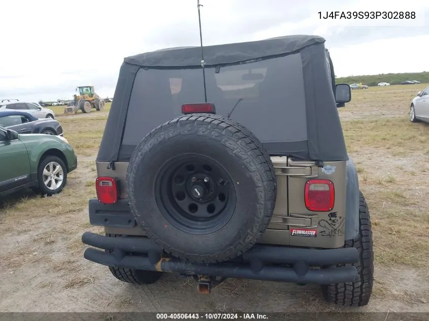 2003 Jeep Wrangler X VIN: 1J4FA39S93P302888 Lot: 40506443