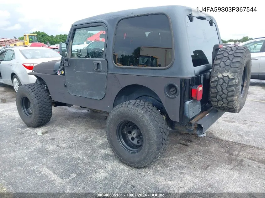 2003 Jeep Wrangler Sahara VIN: 1J4FA59S03P367544 Lot: 40535181