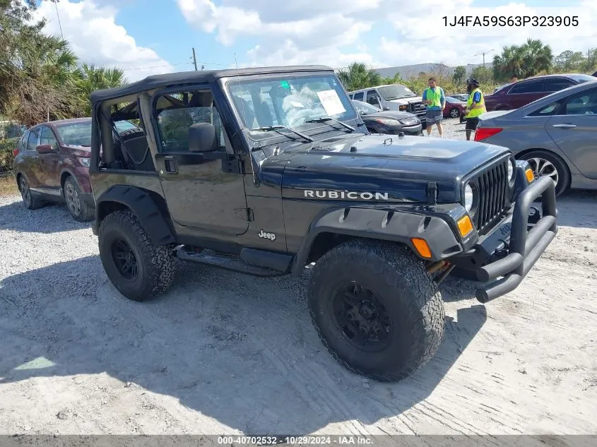 2003 Jeep Wrangler Sahara VIN: 1J4FA59S63P323905 Lot: 40702532