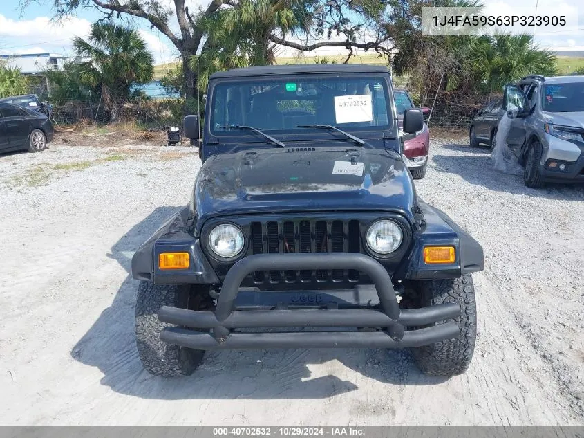 2003 Jeep Wrangler Sahara VIN: 1J4FA59S63P323905 Lot: 40702532