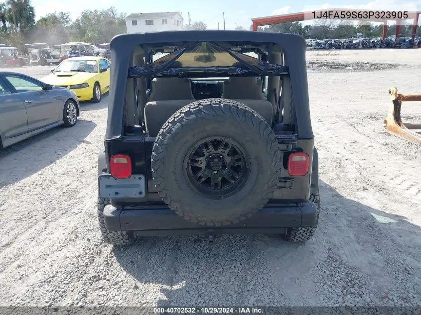 2003 Jeep Wrangler Sahara VIN: 1J4FA59S63P323905 Lot: 40702532