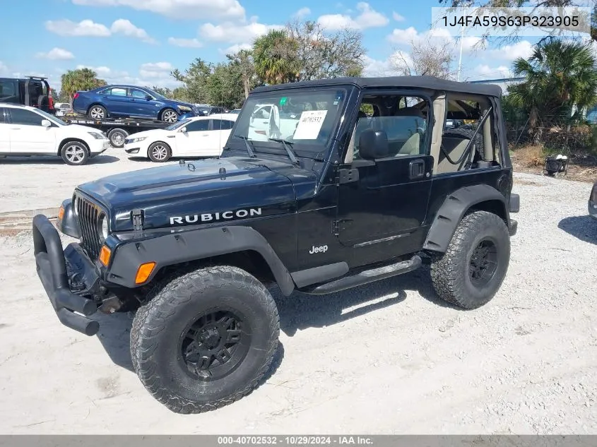 2003 Jeep Wrangler Sahara VIN: 1J4FA59S63P323905 Lot: 40702532