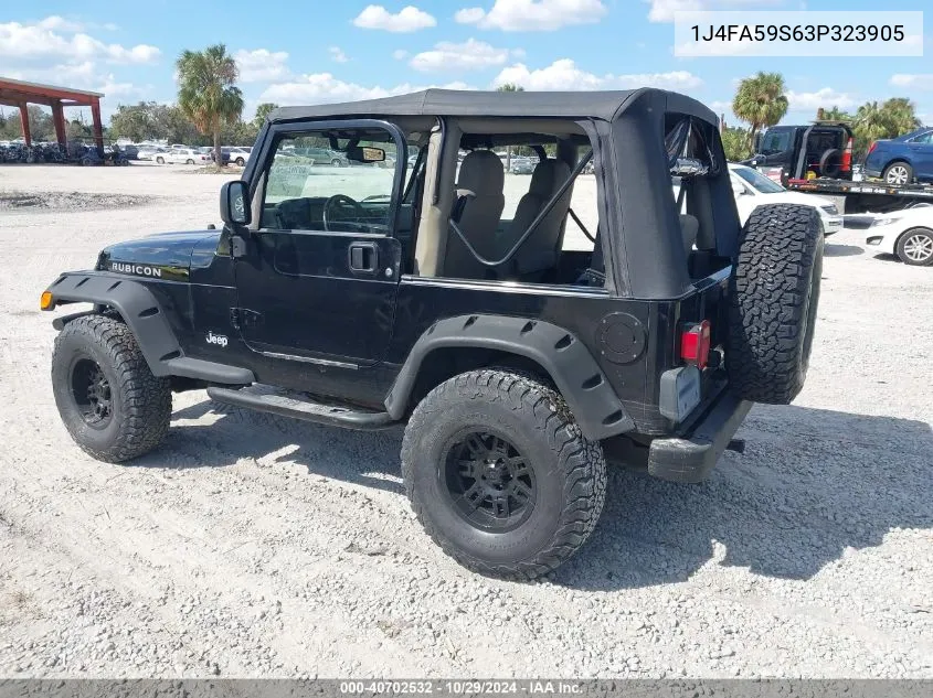 2003 Jeep Wrangler Sahara VIN: 1J4FA59S63P323905 Lot: 40702532