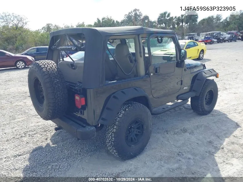 2003 Jeep Wrangler Sahara VIN: 1J4FA59S63P323905 Lot: 40702532