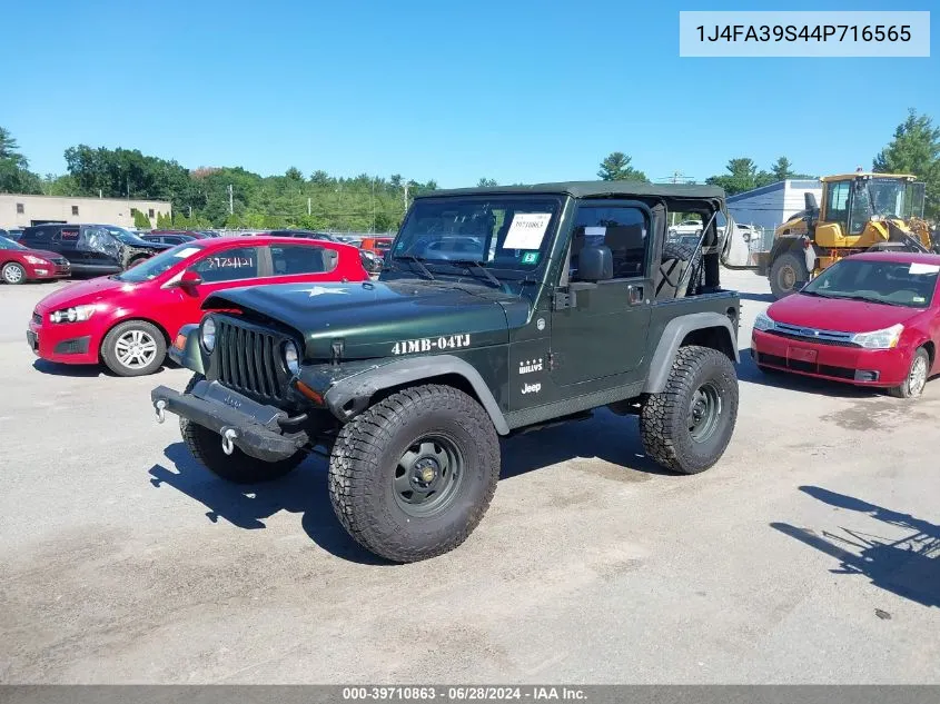 2004 Jeep Wrangler X VIN: 1J4FA39S44P716565 Lot: 39710863