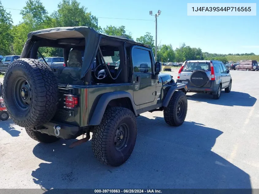 2004 Jeep Wrangler X VIN: 1J4FA39S44P716565 Lot: 39710863