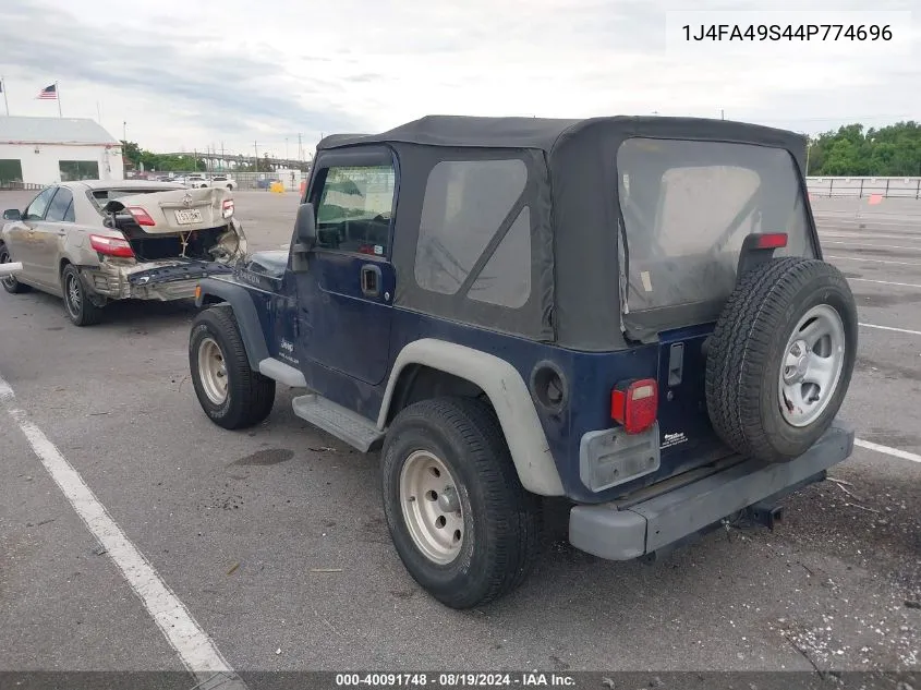 2004 Jeep Wrangler Sport VIN: 1J4FA49S44P774696 Lot: 40091748