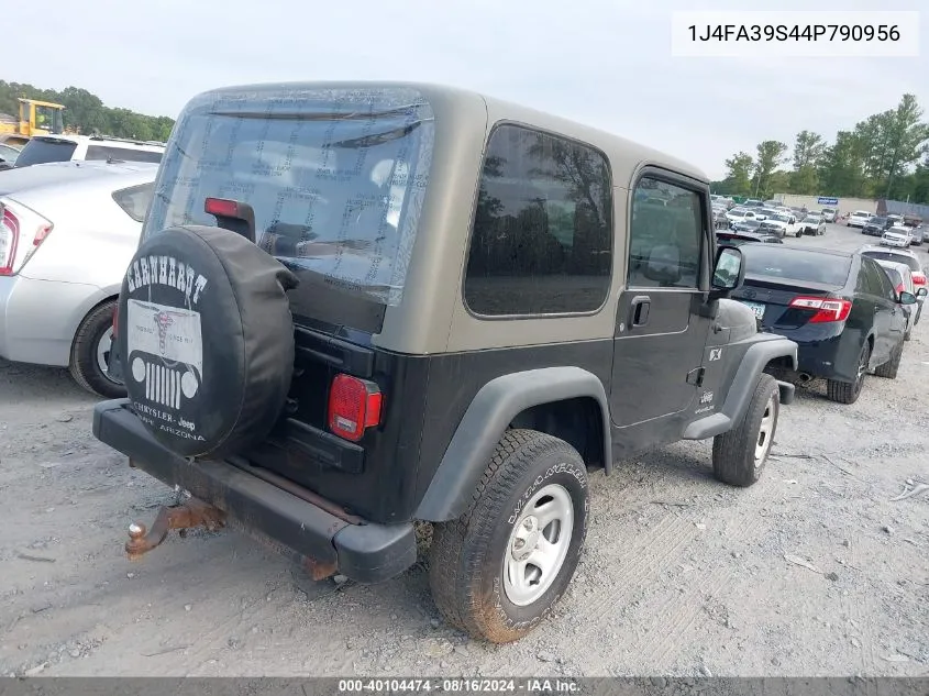 2004 Jeep Wrangler X VIN: 1J4FA39S44P790956 Lot: 40104474