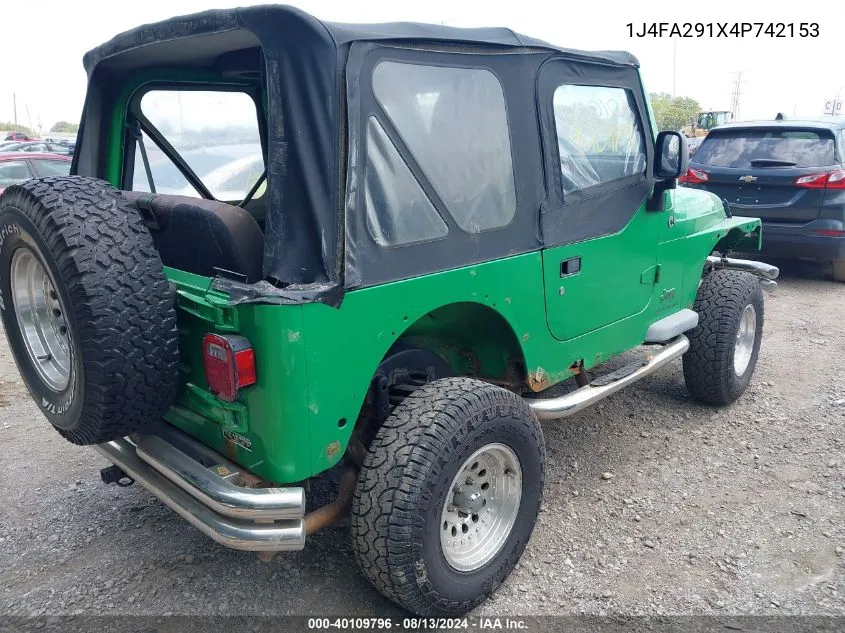 2004 Jeep Wrangler Se VIN: 1J4FA291X4P742153 Lot: 40109796