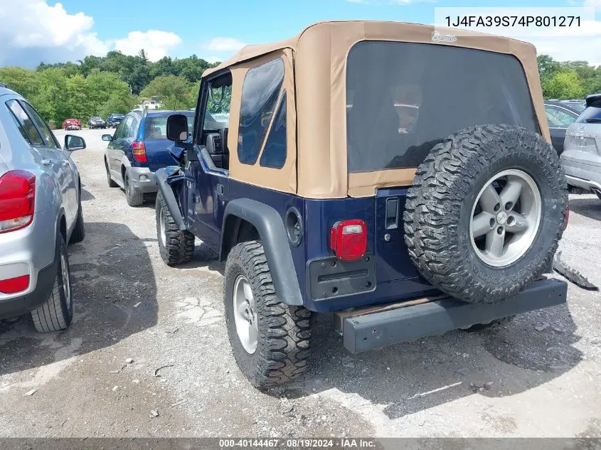 1J4FA39S74P801271 2004 Jeep Wrangler X