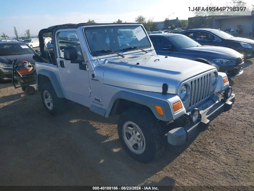 2004 Jeep Wrangler Sport VIN: 1J4FA49S44P798397 Lot: 40188186