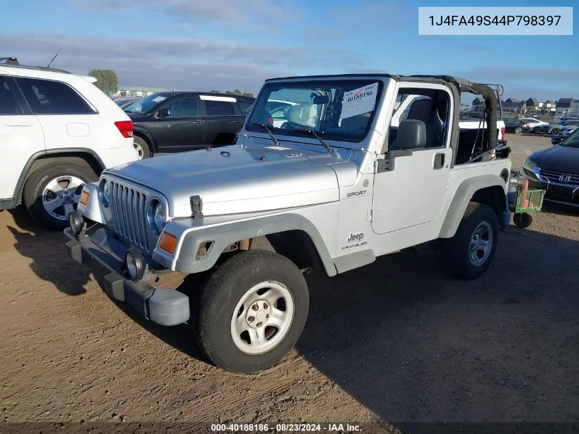 2004 Jeep Wrangler Sport VIN: 1J4FA49S44P798397 Lot: 40188186