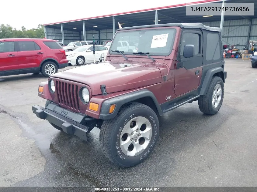 1J4FA29174P736956 2004 Jeep Wrangler Se