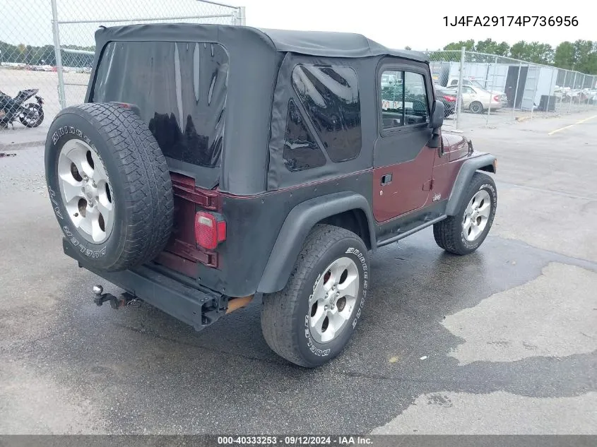 1J4FA29174P736956 2004 Jeep Wrangler Se