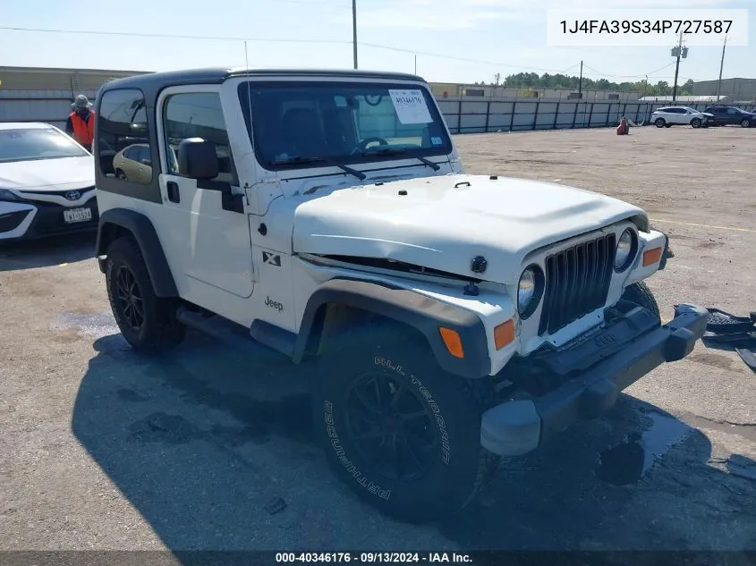 2004 Jeep Wrangler X VIN: 1J4FA39S34P727587 Lot: 40346176