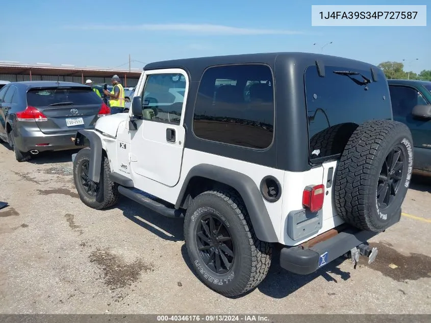 2004 Jeep Wrangler X VIN: 1J4FA39S34P727587 Lot: 40346176