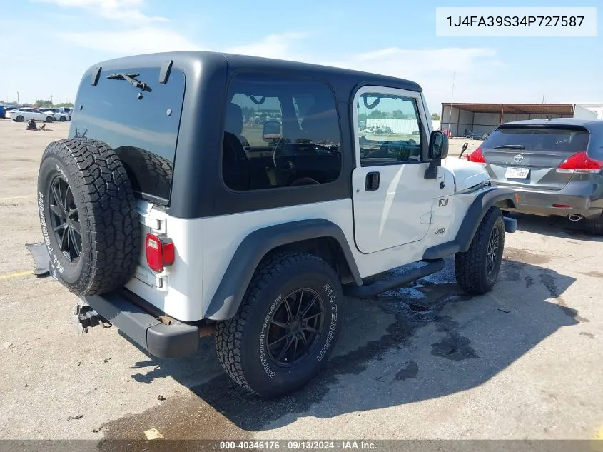 2004 Jeep Wrangler X VIN: 1J4FA39S34P727587 Lot: 40346176