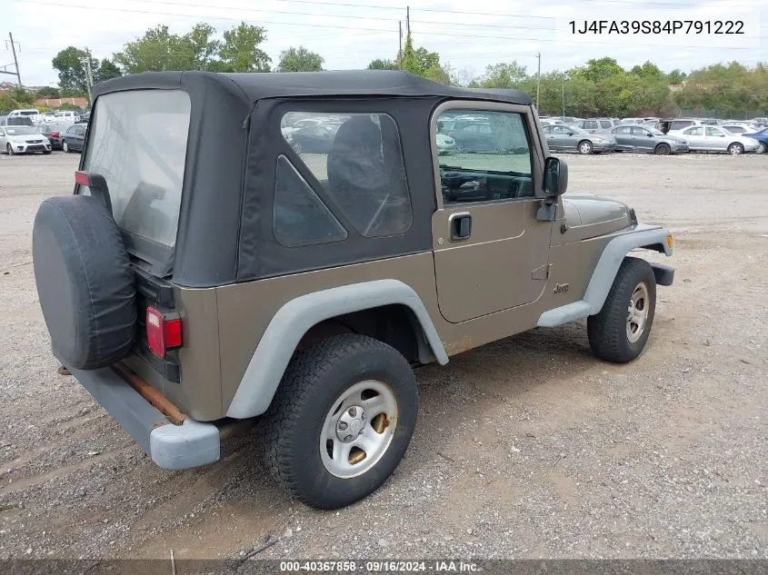 2004 Jeep Wrangler X VIN: 1J4FA39S84P791222 Lot: 40367858