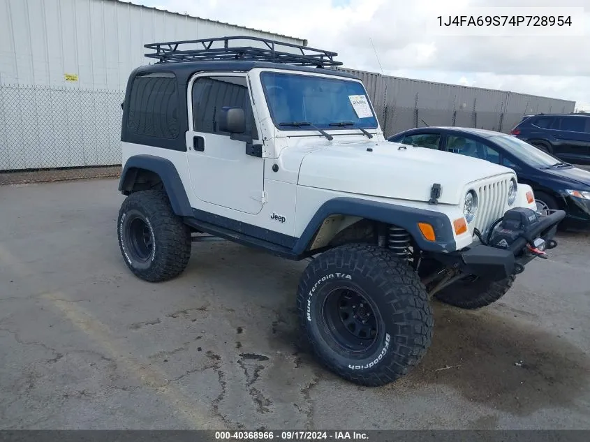 2004 Jeep Wrangler Rubicon VIN: 1J4FA69S74P728954 Lot: 40368966