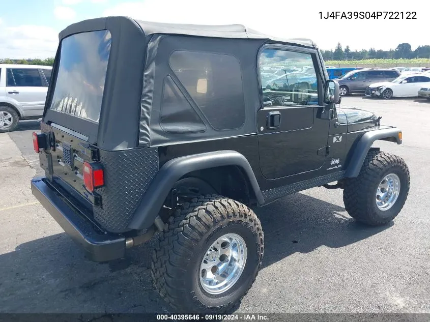 1J4FA39S04P722122 2004 Jeep Wrangler X