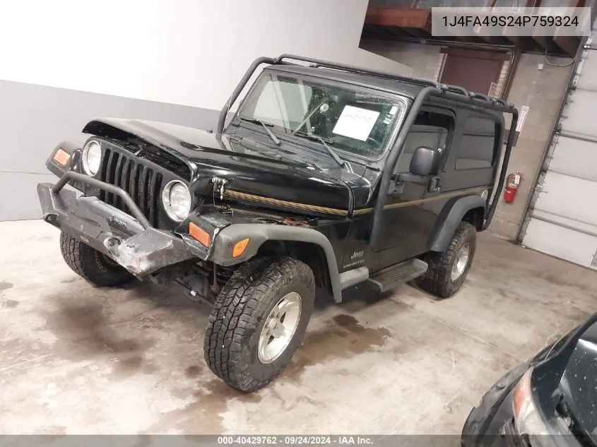 1J4FA49S24P759324 2004 Jeep Wrangler Unlimited