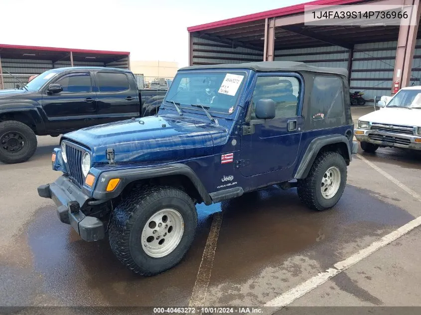 2004 Jeep Wrangler X VIN: 1J4FA39S14P736966 Lot: 40463272