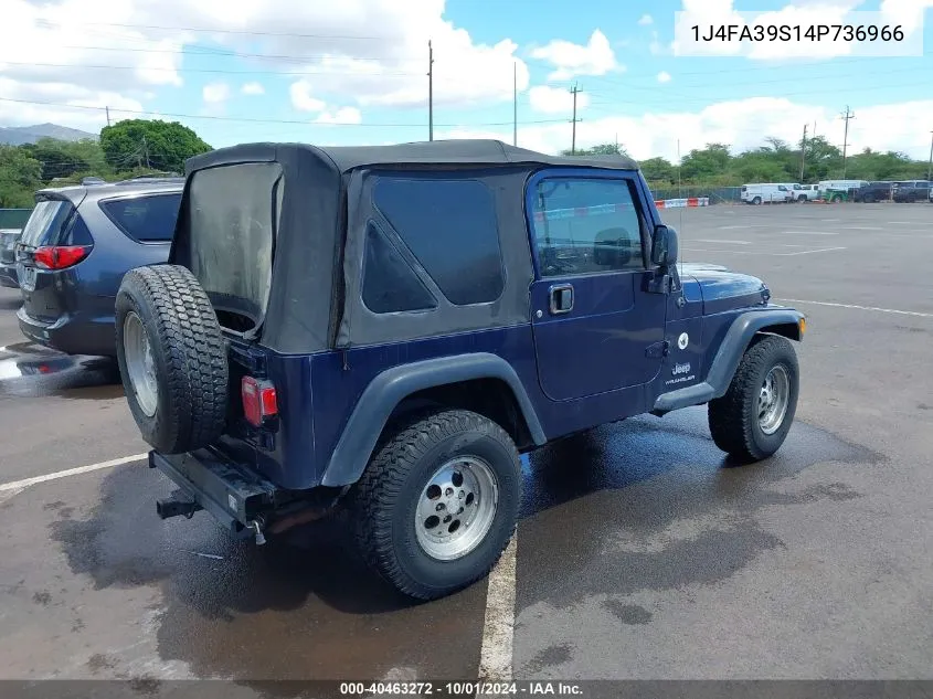 2004 Jeep Wrangler X VIN: 1J4FA39S14P736966 Lot: 40463272