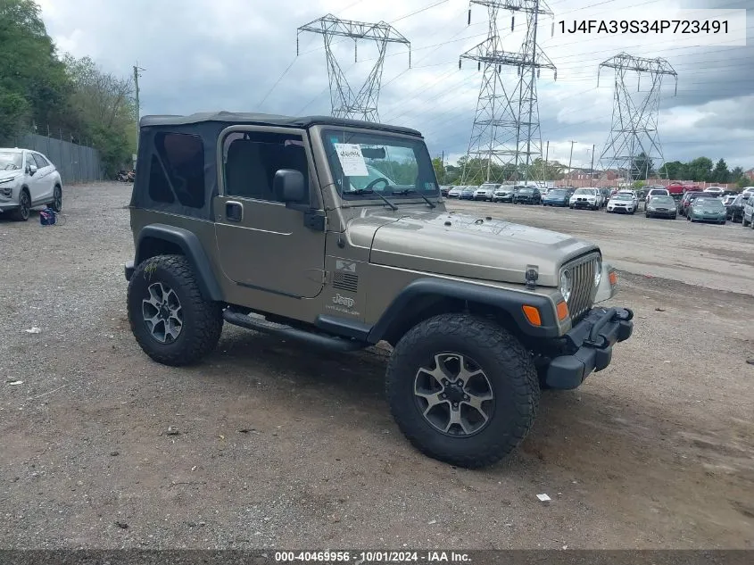 2004 Jeep Wrangler X VIN: 1J4FA39S34P723491 Lot: 40469956