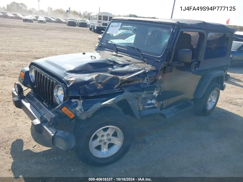 1J4FA49S94P777125 2004 Jeep Wrangler Unlimited