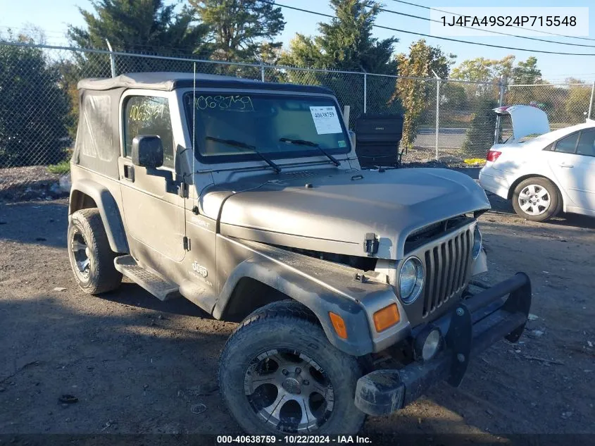 2004 Jeep Wrangler Sport VIN: 1J4FA49S24P715548 Lot: 40638759