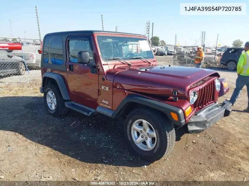 2004 Jeep Wrangler X VIN: 1J4FA39S54P720785 Lot: 40678302