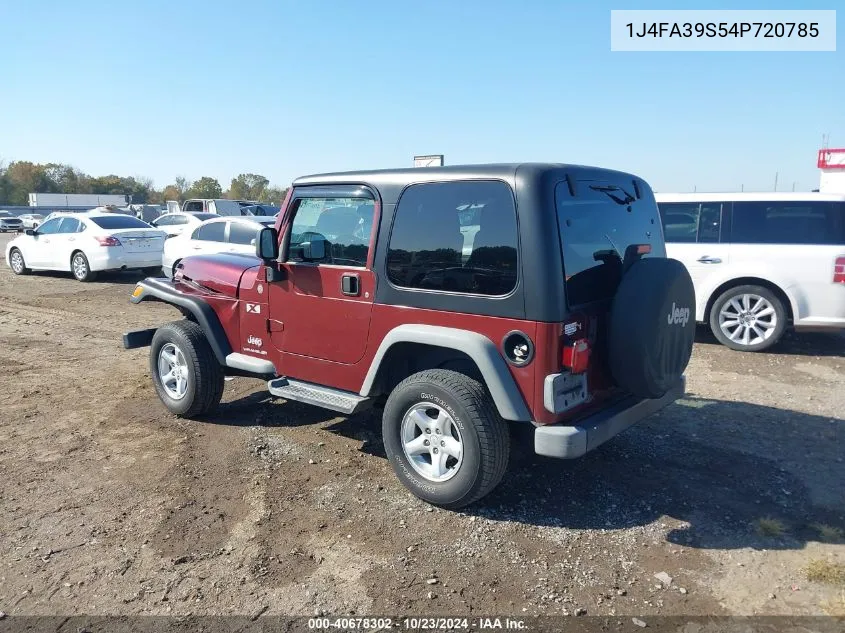 2004 Jeep Wrangler X VIN: 1J4FA39S54P720785 Lot: 40678302