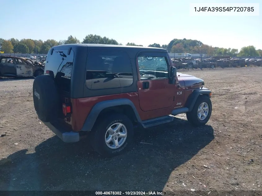 2004 Jeep Wrangler X VIN: 1J4FA39S54P720785 Lot: 40678302