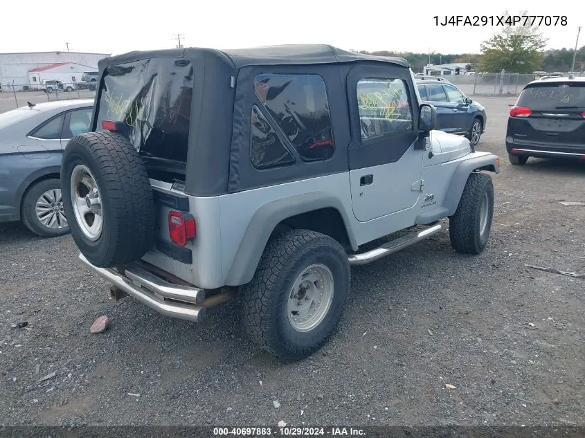 2004 Jeep Wrangler Se VIN: 1J4FA291X4P777078 Lot: 40697883