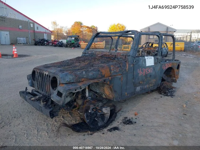 2004 Jeep Wrangler Rubicon VIN: 1J4FA69S24P758539 Lot: 40718567