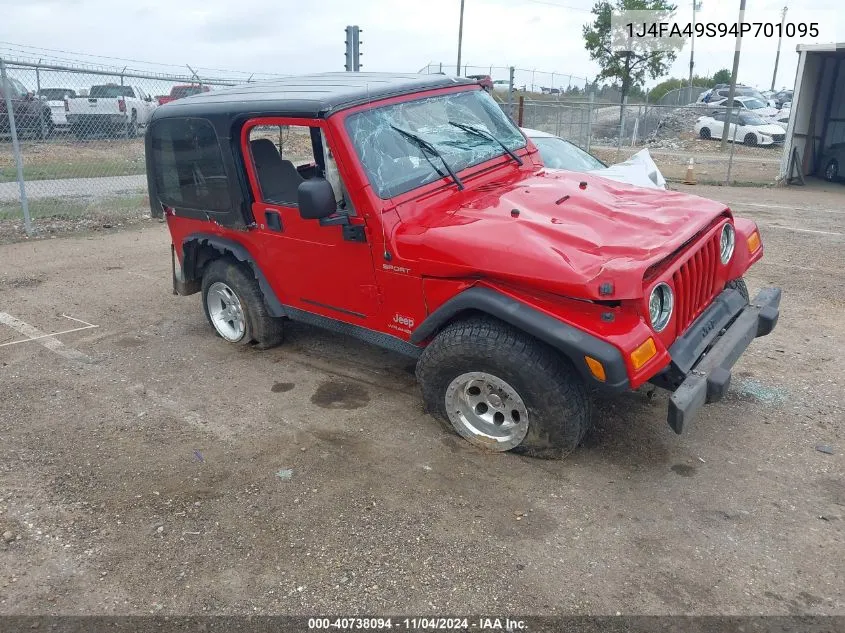 2004 Jeep Wrangler Sport VIN: 1J4FA49S94P701095 Lot: 40738094