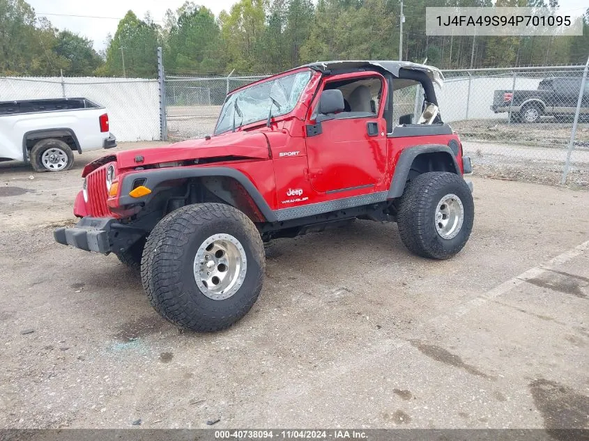 2004 Jeep Wrangler Sport VIN: 1J4FA49S94P701095 Lot: 40738094