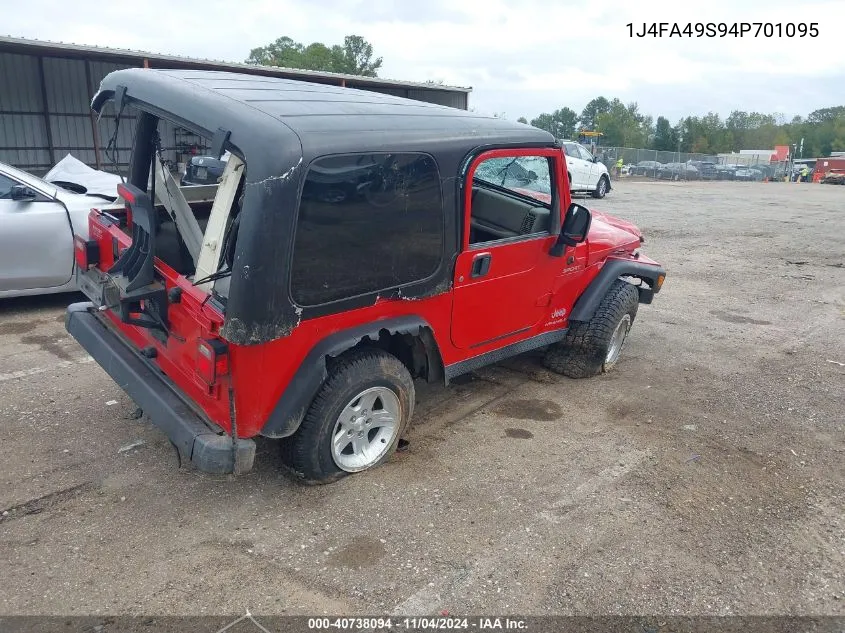 2004 Jeep Wrangler Sport VIN: 1J4FA49S94P701095 Lot: 40738094