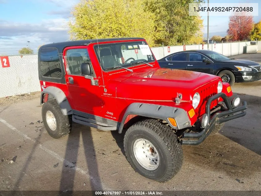 2004 Jeep Wrangler Sport VIN: 1J4FA49S24P720488 Lot: 40767997