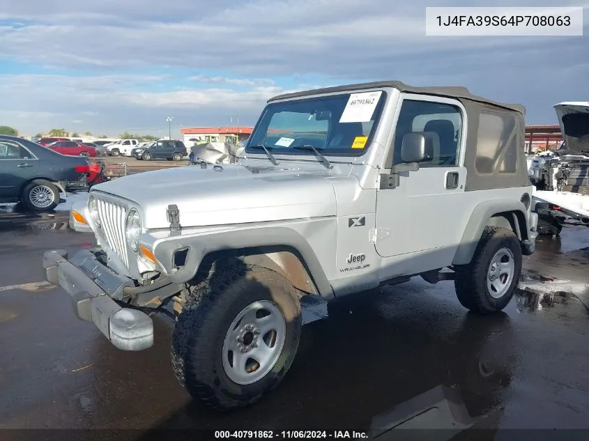 2004 Jeep Wrangler X VIN: 1J4FA39S64P708063 Lot: 40791862