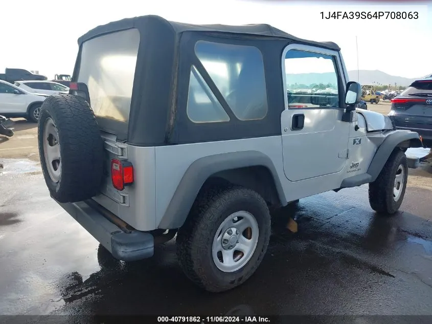 2004 Jeep Wrangler X VIN: 1J4FA39S64P708063 Lot: 40791862