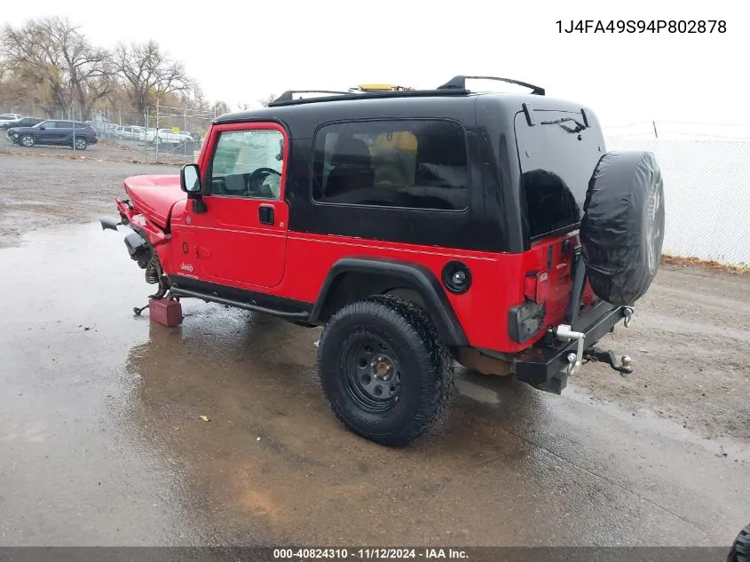 1J4FA49S94P802878 2004 Jeep Wrangler Unlimited