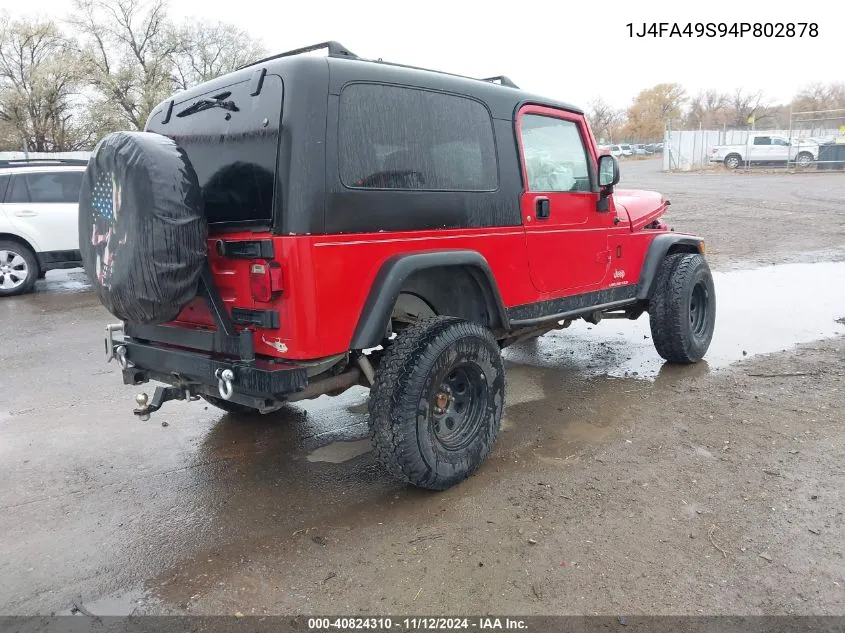 1J4FA49S94P802878 2004 Jeep Wrangler Unlimited