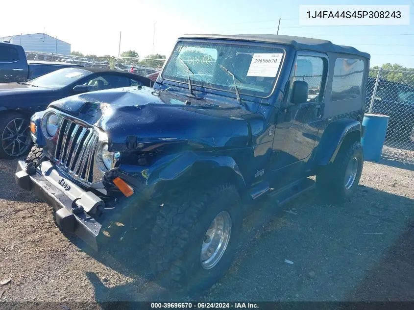 2005 Jeep Wrangler Unlimited VIN: 1J4FA44S45P308243 Lot: 39696670