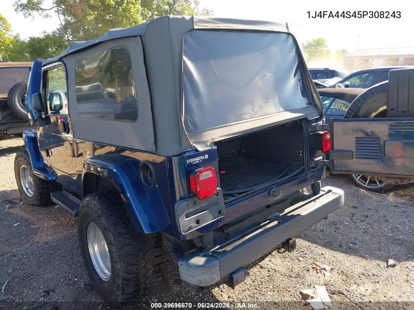 2005 Jeep Wrangler Unlimited VIN: 1J4FA44S45P308243 Lot: 39696670