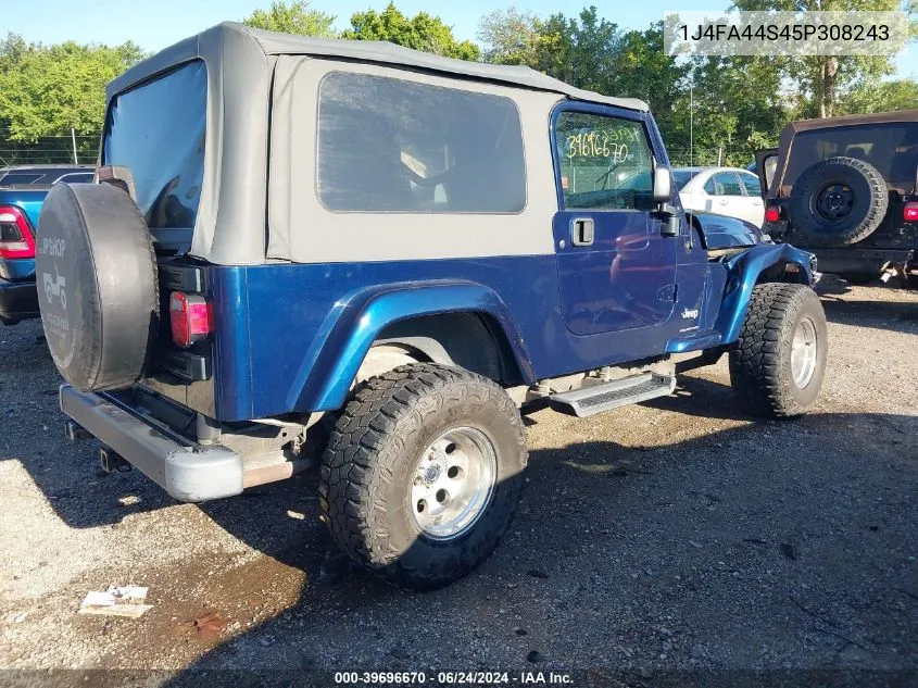 2005 Jeep Wrangler Unlimited VIN: 1J4FA44S45P308243 Lot: 39696670