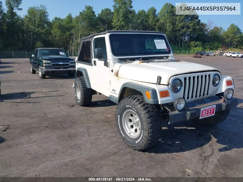 2005 Jeep Wrangler / Tj Unlimited VIN: 1J4FA44SX5P357964 Lot: 40139147