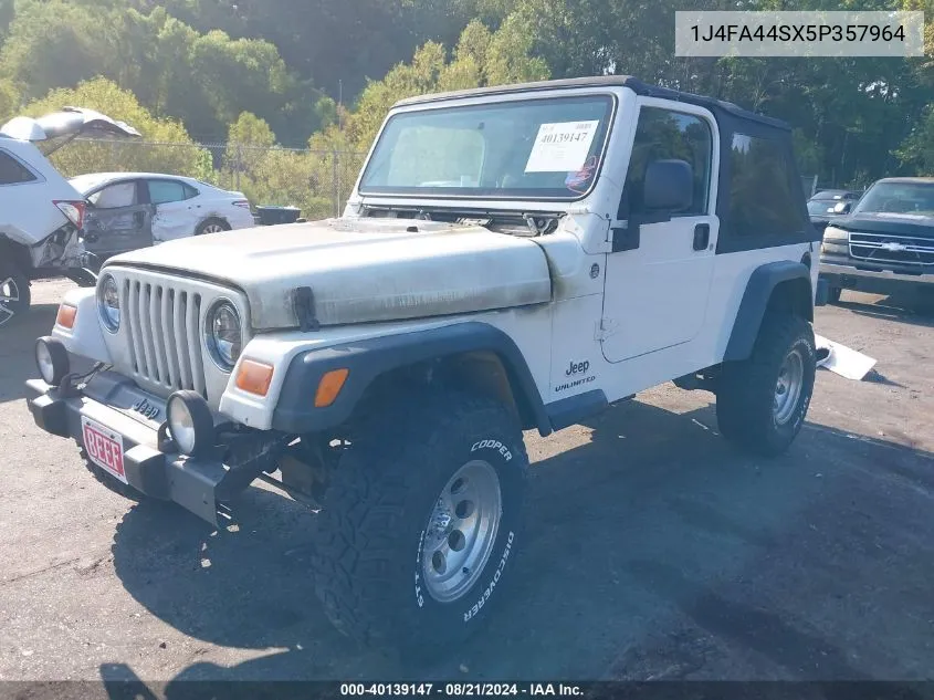 2005 Jeep Wrangler / Tj Unlimited VIN: 1J4FA44SX5P357964 Lot: 40139147